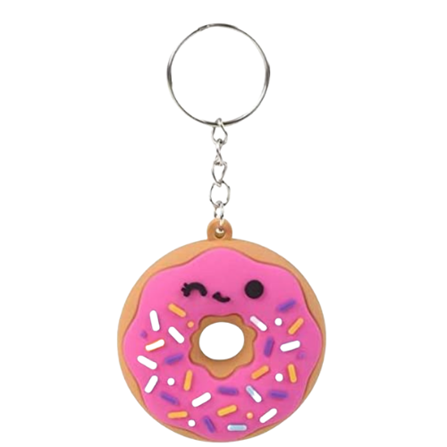 Donut charm sprinkle key chain