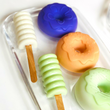 Donut and popsicle soaps on a platter